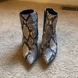 Snake skin booties